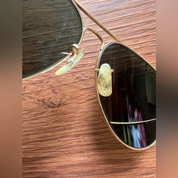 Vintage 80s Black Bosch And Lomb Ray-Ban Aviator Sunglasses 62 14 Glass - Picture 2 of 5